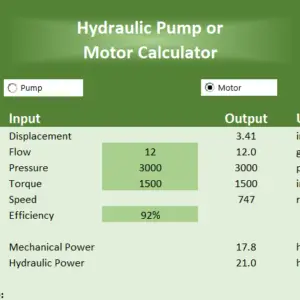 Hydraulic Pump/Motor Calculator